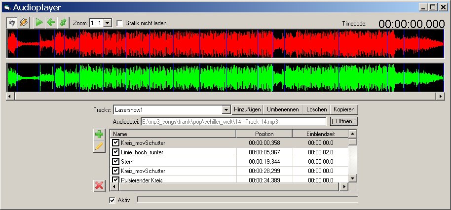 Die (fast) fertige Show im Audioplayer