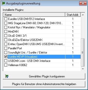 Bild 1: Verwaltung der Ausgabeplugins