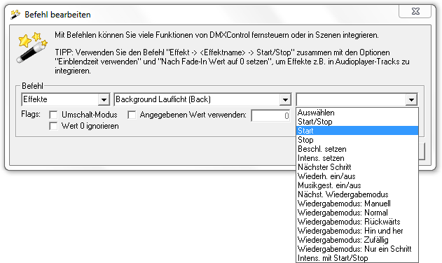 Abbildung A2.1:Fenster zum Bearbeiten eines Befehls