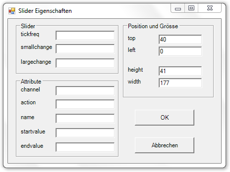 Abbildung 33.12:Eigenschaften des Sliders