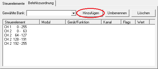 Abbildung 28.7:Reiter Befehlszuordnung, hinzufügen einer neuen Befehlsbank