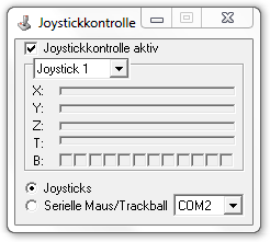 Abbildung 1:Fenster zur Aktivierung der Joysticksteuerung