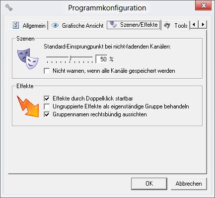 Abbildung 4:Fenster Programmkonfiguration, Reiter Ausgabe