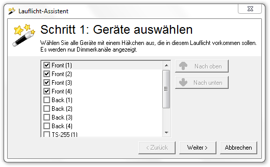 Abbildung 6:Lauflichtgenerator Schritt 1