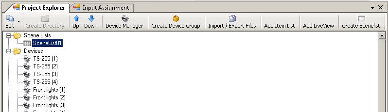 Abbildung 4:Die Szenenliste im Project Explorer