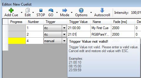 Abbildung 3:Übersicht über Triggervalues