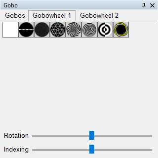 Abbildung 8:Gobos des 1. Goborads mit rotierenden Gobos.