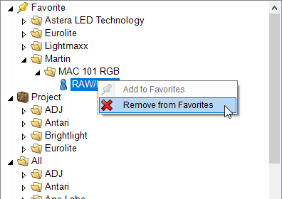 Abbildung 6:Entfernen eines Geräts aus den Favoriten