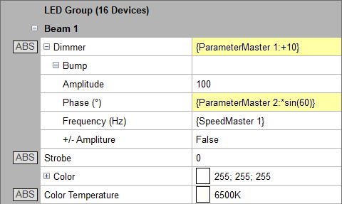 Abbildung 7:Addition eines Werts zum Wert des ParameterMasters 1.
