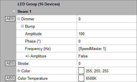 Abbildung 2:Anwendung eines Speedmasters für den Bump-Effekt in der Gerätesteuerung.