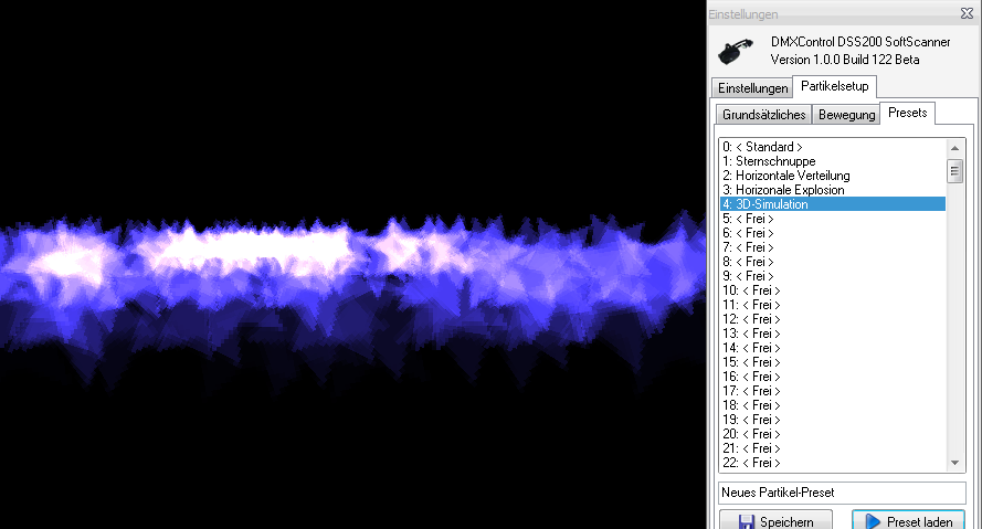 Partikeleditor/Presets DSS200