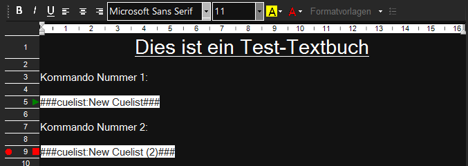 Abbildung 3:Texteditor des Textbuch Plugins.