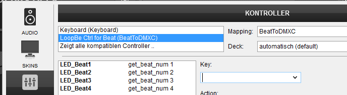 Screenshot aus Virtual DJ mit dem Mapping des Controllers
