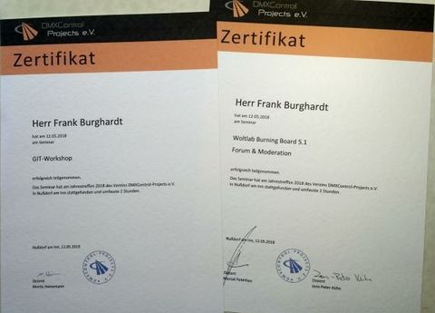 DMXControl-Lehrgangszertifikate
