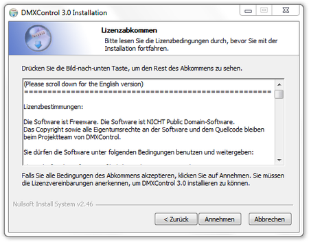 Abbildung 3:Das Lizenzbestätigungsfenster