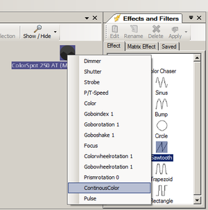 Abbildung 1:Effekt auf selbst definierte Funktionen für kontinuierliches Farbrad legen